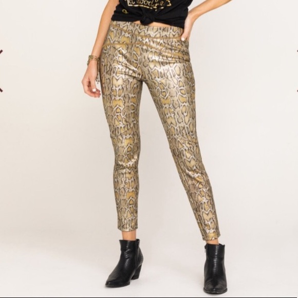 Free People Pants - NWT Free People Gold Legging Pants